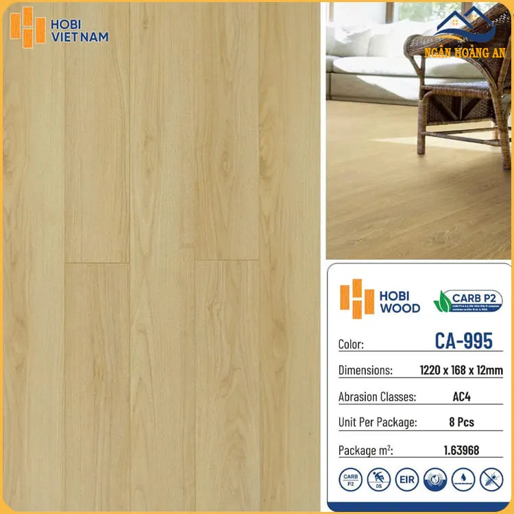 Sàn Gỗ Công Nghiệp Hobi Carb 12mm CA-995